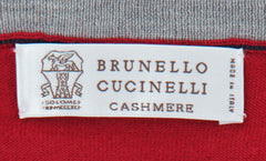 Brunello Cucinelli Red Wool Blend V-Neck Sweater - (BC819233) - Parent