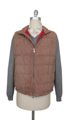 Brunello Cucinelli Brown Suede Solid Jacket Vest - L/L - (BC1026233)