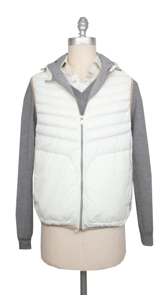 Brunello Cucinelli White Nylon Solid Jacket Vest - (BC1026232) - Parent