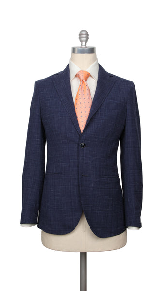 Barba Napoli Blue Wool Blend Melange Suit - (BN32229) - Parent