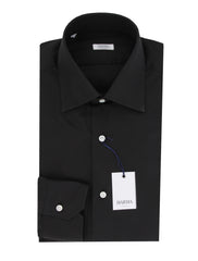 Barba Napoli Black Solid Cotton Shirt - Extra Slim - 15.5/39 - (BN919233)