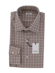 $350 Barba Napoli Brown Plaid Cotton Shirt - Slim - (BN820245) - Parent