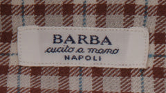 $350 Barba Napoli Brown Plaid Cotton Shirt - Slim - (BN820245) - Parent