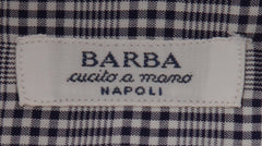 $350 Barba Napoli Dark Blue Plaid Cotton Shirt - Slim - (BN820247) - Parent