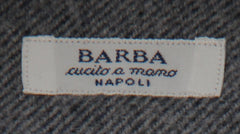 $350 Barba Napoli Gray Solid Cotton Shirt - Slim - (BN820243) - Parent