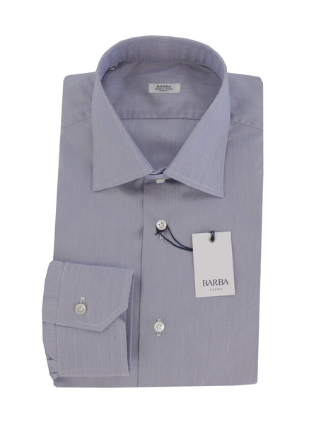 $350 Barba Napoli Blue Striped Cotton Shirt - Slim - (BN820249) - Parent