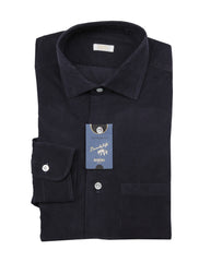 Barba Napoli Dark Blue Solid Shirt - Slim - L US/L EU - (BN330238)