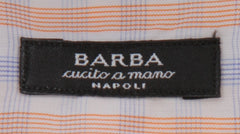 $350 Barba Napoli Orange Plaid Cotton Shirt - Extra Slim - (BN820241) - Parent