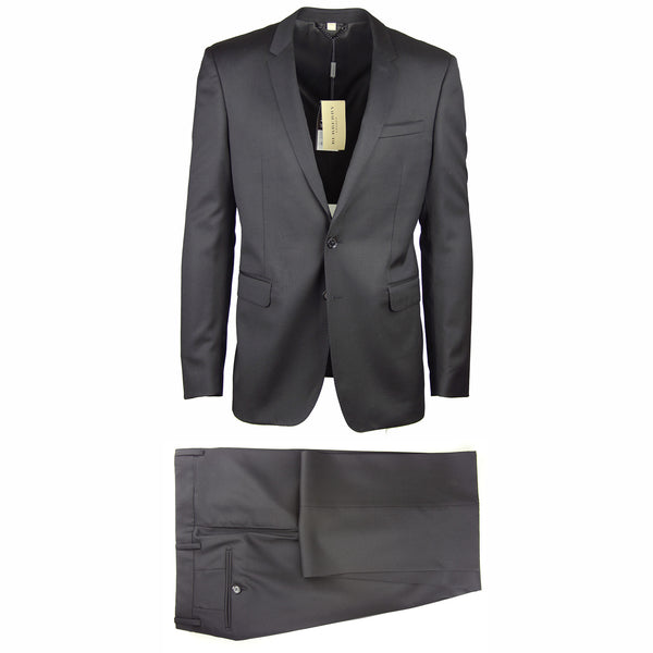 New $2300 Burberry Black Wool Solid Suit - (MANSELL3799698) - Parent