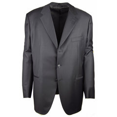 New $2800 Burberry Black Super 150's Solid Suit - (OXFORD3317010) - Parent