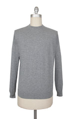 Cesare Attolini Gray Cashmere Crewneck Sweater - L/52 - (CA122320232)