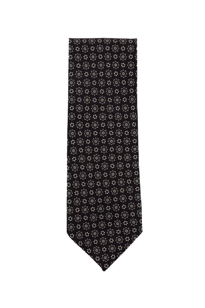 Cesare Attolini Brown Floral Silk Tie (1534)