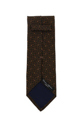 Cesare Attolini Dark Brown Geometric Silk Tie (1536)