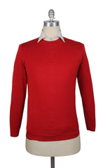 Cesare Attolini Red Cotton Crewneck Sweater - M/50 - (CA419238)