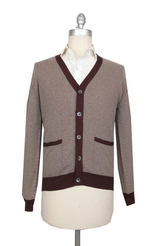 Cesare Attolini Brown V-Neck Cardigan