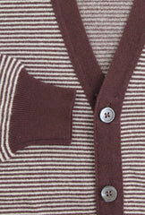 Cesare Attolini Brown Cashmere V-Neck Cardigan - (CA112236) - Parent