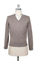 Cesare Attolini Light Brown Sea Island Cotton Sweater - XL/54 - (CA17232)