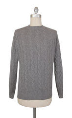 Cesare Attolini Gray Cashmere Crewneck Sweater - XL/54 - (CA1219238)