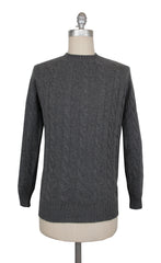 Cesare Attolini Gray Cashmere Crewneck Sweater - XL/54 - (CA122320234)