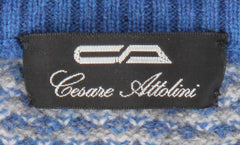 Cesare Attolini Blue Cashmere V-Neck Sweater - (CA1122311) - Parent