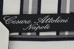 Cesare Attolini Cream Striped Silk Tie (1517)