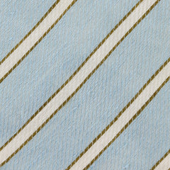 Cesare Attolini Light Blue Striped Linen Blend Tie (1601)