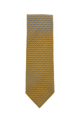 Cesare Attolini Yellow Geometric Silk Tie (1621)