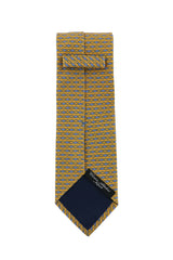 Cesare Attolini Yellow Geometric Silk Tie (1621)