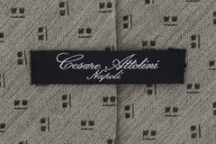 Cesare Attolini Brown Geometric Silk Tie (1541)