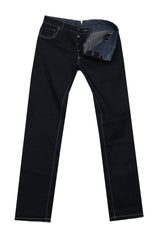 $695 Cesare Attolini Dark Blue Solid Jeans - Slim -  38/54 - (CA515244)