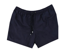 $240 Fedeli Navy Blue Solid Swim Shorts - Slim - XXX Large - (FD682411)