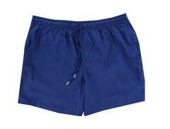 $240 Fedeli Blue Solid Swim Shorts - Slim - XXX Large - (FD68246)