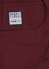 $240 Fedeli Burgundy Red Solid Swim Shorts - Slim - (FD68249) - Parent