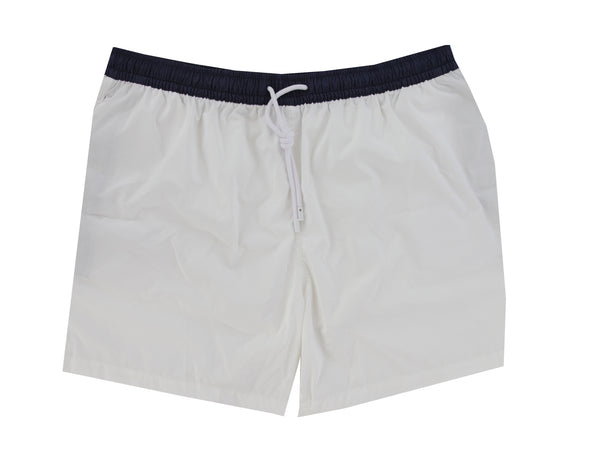 $240 Fedeli White Solid Swim Shorts - Slim - (FD68241) - Parent