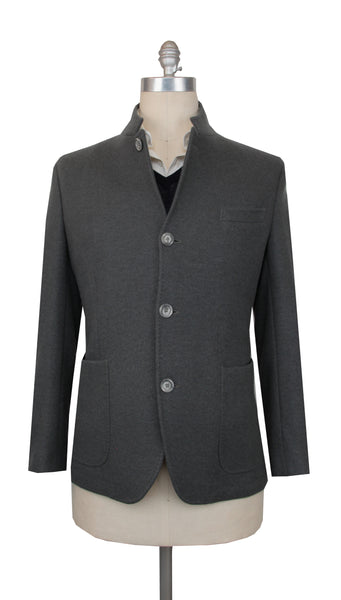 $3575 Fedeli Gray Cashmere Solid Jacket - (FD10120245) - Parent