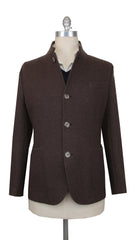 $4000 Fedeli Brown Cashmere Solid Jacket - 40/50 - (FD10120247)