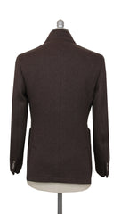 $4000 Fedeli Brown Cashmere Solid Jacket - (FD10120247) - Parent