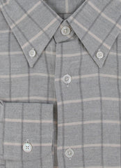 $575 Fedeli Light Gray Plaid Cashmere Blend Shirt - Slim - (FD222252) - Parent