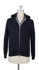 $4375 Fedeli Navy Blue Cashmere Solid Jacket - (FD10120243) - Parent