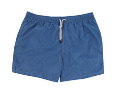 $240 Fedeli Blue Solid Swim Shorts - Slim - XXX Large - (FD68247)