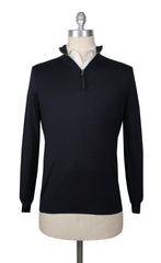 Fiori Di Lusso Midnight Navy Blue 1/4 Zip Sweater - L/52 - (FL613231)