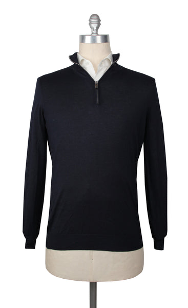 Fiori Di Lusso Midnight Navy Blue 1/4 Zip Sweater - (FL613231) - Parent