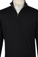 Fiori Di Lusso Black Cashmere Blend 1/4 Zip Sweater - (FL613232) - Parent