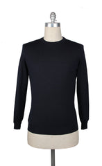 Fiori Di Lusso Midnight Navy Blue Crewneck Sweater - S/48 - (FL672310)