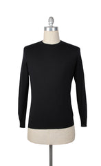 Fiori Di Lusso Black Cashmere Blend Crewneck Sweater - L/52 - (FL67239)