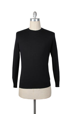 Fiori Di Lusso Black Crewneck Sweater