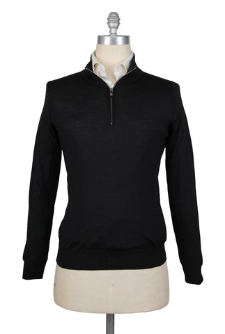 Fiori Di Lusso Black 1/4 Zip Sweater