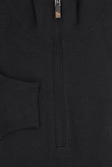 Fiori Di Lusso Black Wool Blend 1/4 Zip Sweater - (FL824222) - Parent