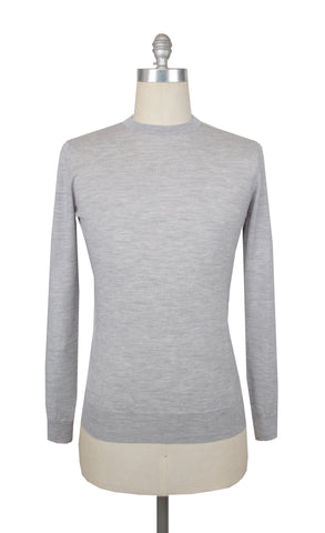 Fiori Di Lusso Light Gray Crewneck Sweater