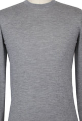 $1225 Fiori Di Lusso Gray Cashmere Crewneck Sweater - (FL282517) - Parent